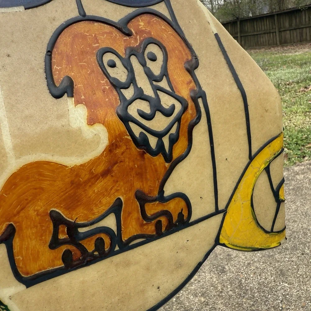 Vtg MCM light fiberglass lion tiger Circus Cage AS IS DECOR ONLY Lamp Kids Room*